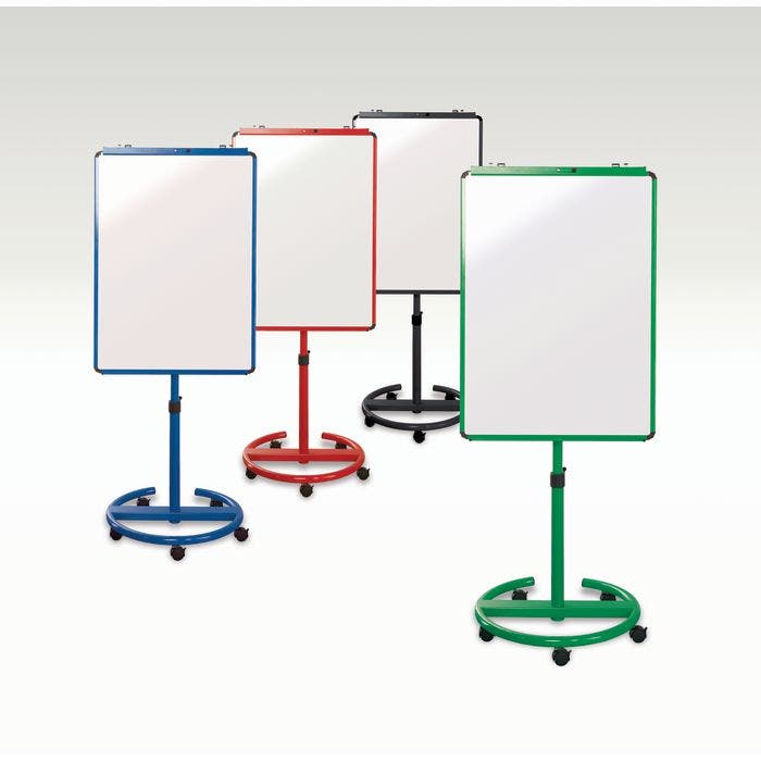 Mobile Magnetic Adjustable Whiteboard and A1 Flipchart Easel - Grey