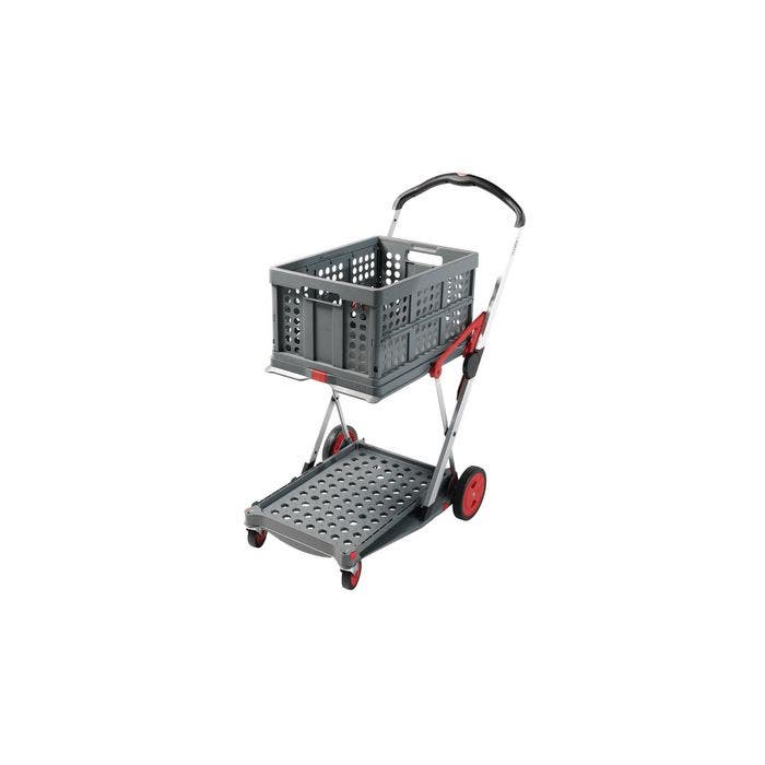 Clax Folding Portable Trolley 46 Litre Capacity - Red/Grey