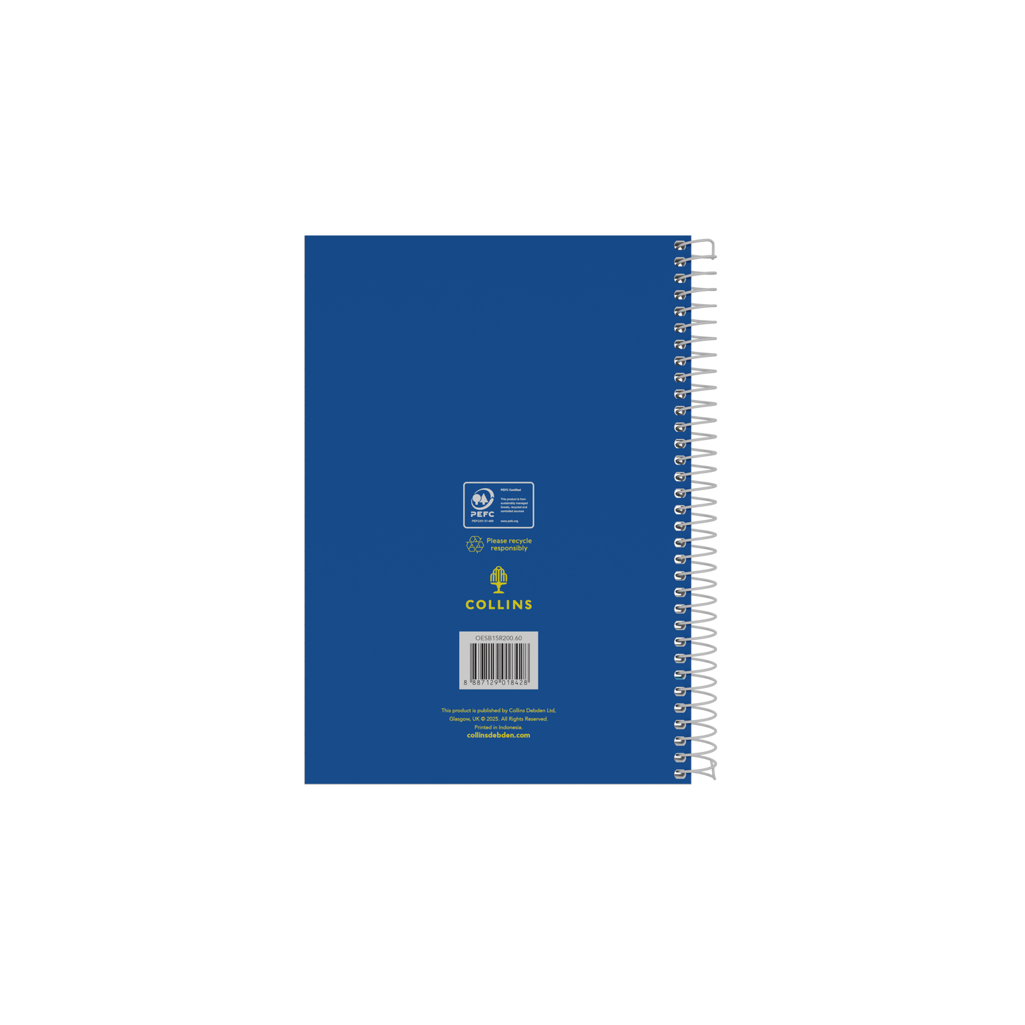 Collins A5 Spiral Bound Notebook – 200 Pages (Pack of 5) Blue