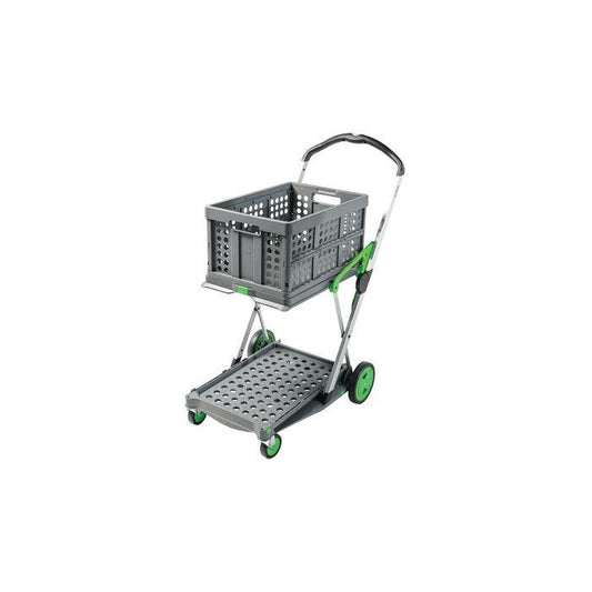 Clax Folding Portable Trolley 46 Litre Capacity - Green/Grey