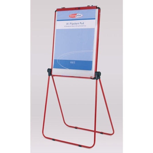 Double-sided Whiteboard and A1 Flipchart Easel - Red