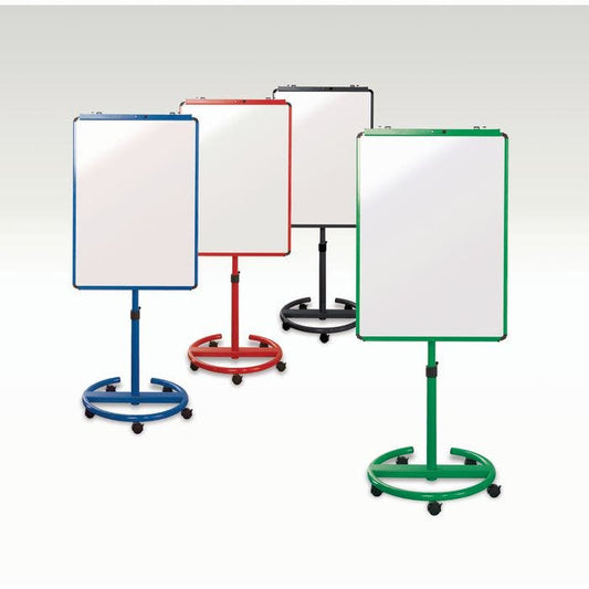 Mobile Magnetic Adjustable Whiteboard and A1 Flipchart Easel - White