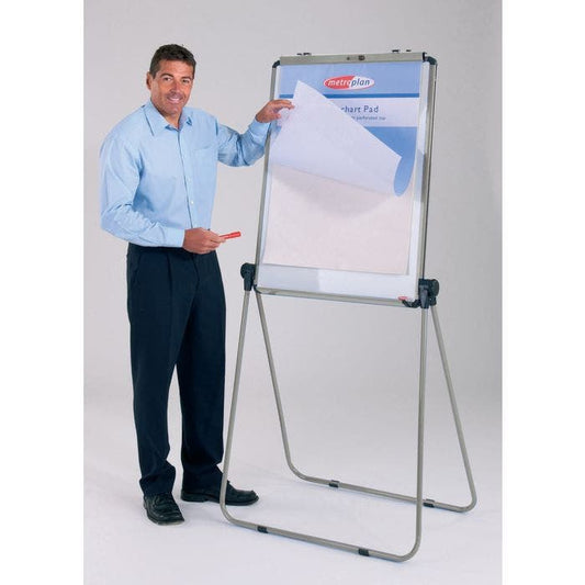 Double-sided Whiteboard and A1 Flipchart Easel - Grey