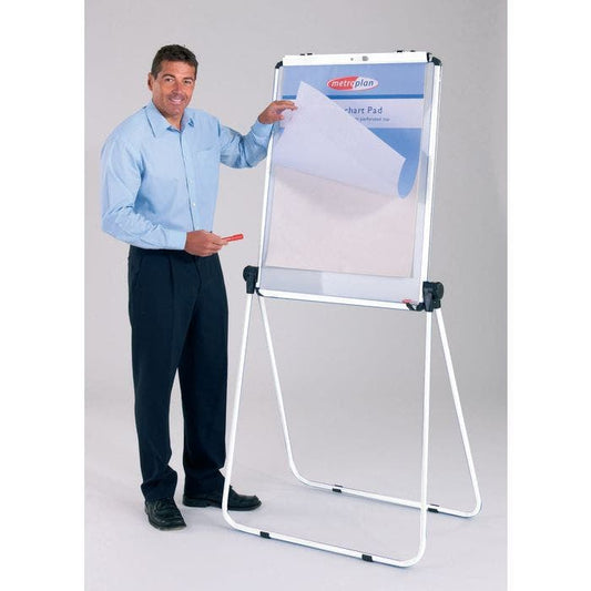 Double-sided Whiteboard and A1 Flipchart Easel - White