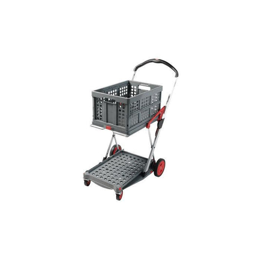 Clax Folding Portable Trolley 46 Litre Capacity - Red/Grey