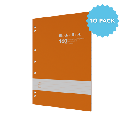 Lined Binder Refill Pad A4 Ring Binder | Ruled Layout / 160 Pages (Packs of 10) 8mm / 70 GSM - Collins Debden School Essentials