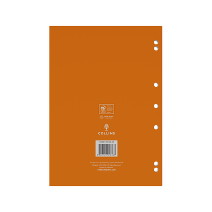Collins A4 Ring Binder Refill Pad – 160 Pages (Pack of 5) Orange