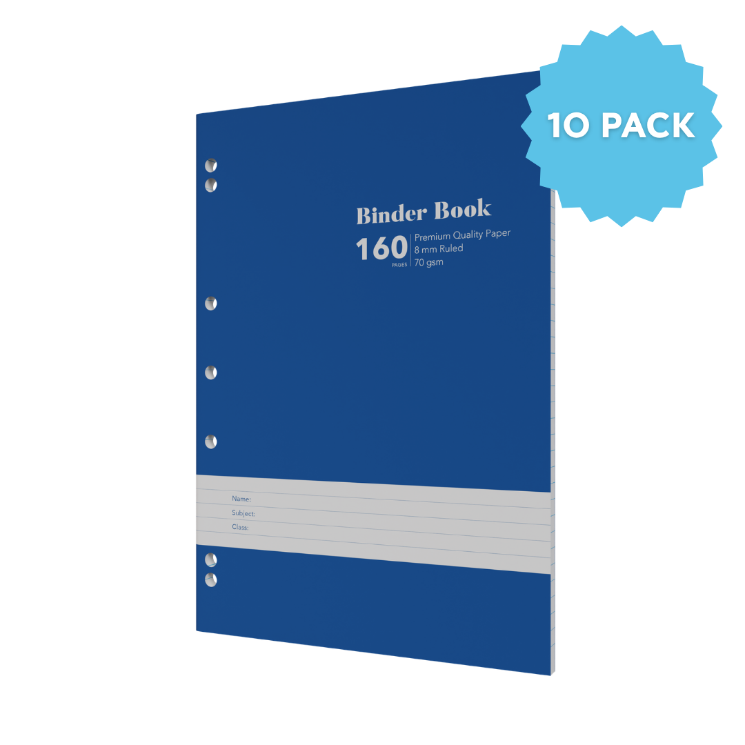 Lined Binder Refill Pad A4 Ring Binder | Ruled Layout / 160 Pages (Packs of 10) 8mm / 70 GSM - Collins Debden School Essentials