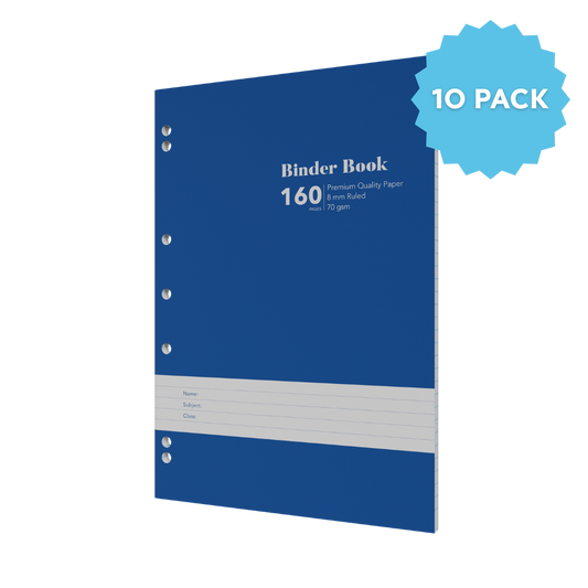 Lined Binder Refill Pad A4 Ring Binder | Ruled Layout / 160 Pages (Packs of 10) 8mm / 70 GSM - Collins Debden School Essentials