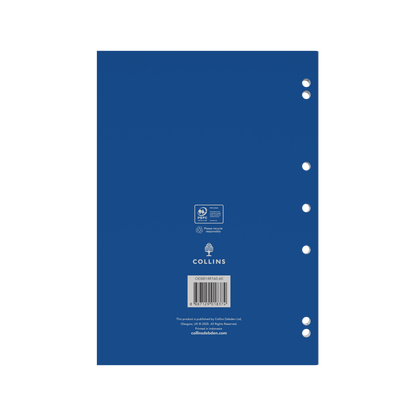 Collins A4 Ring Binder Refill Pad – 160 Pages (Pack of 5) Blue