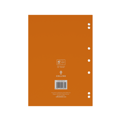 Collins A4 Ring Binder Refill Pad – 96 Pages (Pack of 5) Orange