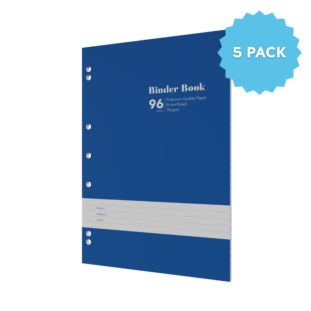 Lined Binder Refill Pad A4 Ring Binder | Ruled Layout / 96 Pages (Packs of 5) 8mm / 70 GSM - Collins Debden School Essentials