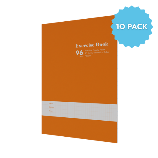 Graph Paper Exercise Book A4 Casebound | Grid Layout / 96 Pages (Packs of 10) 5mm / 70 GSM - Collins Debden School Essentials