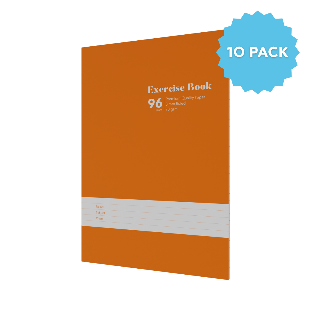 Lined Exercise Book A4 Casebound | Ruled Layout / 96 Pages (Packs of 10) 8mm / 70 GSM - Collins Debden School Essentials