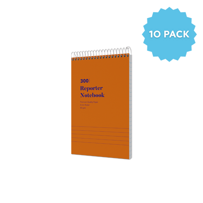 Reporters Notebook (200x127mm) Spiral Bound | Ruled Layout / 300 Pages (Packs of 10) 8mm / 80 GSM - Collins Debden School Essentials