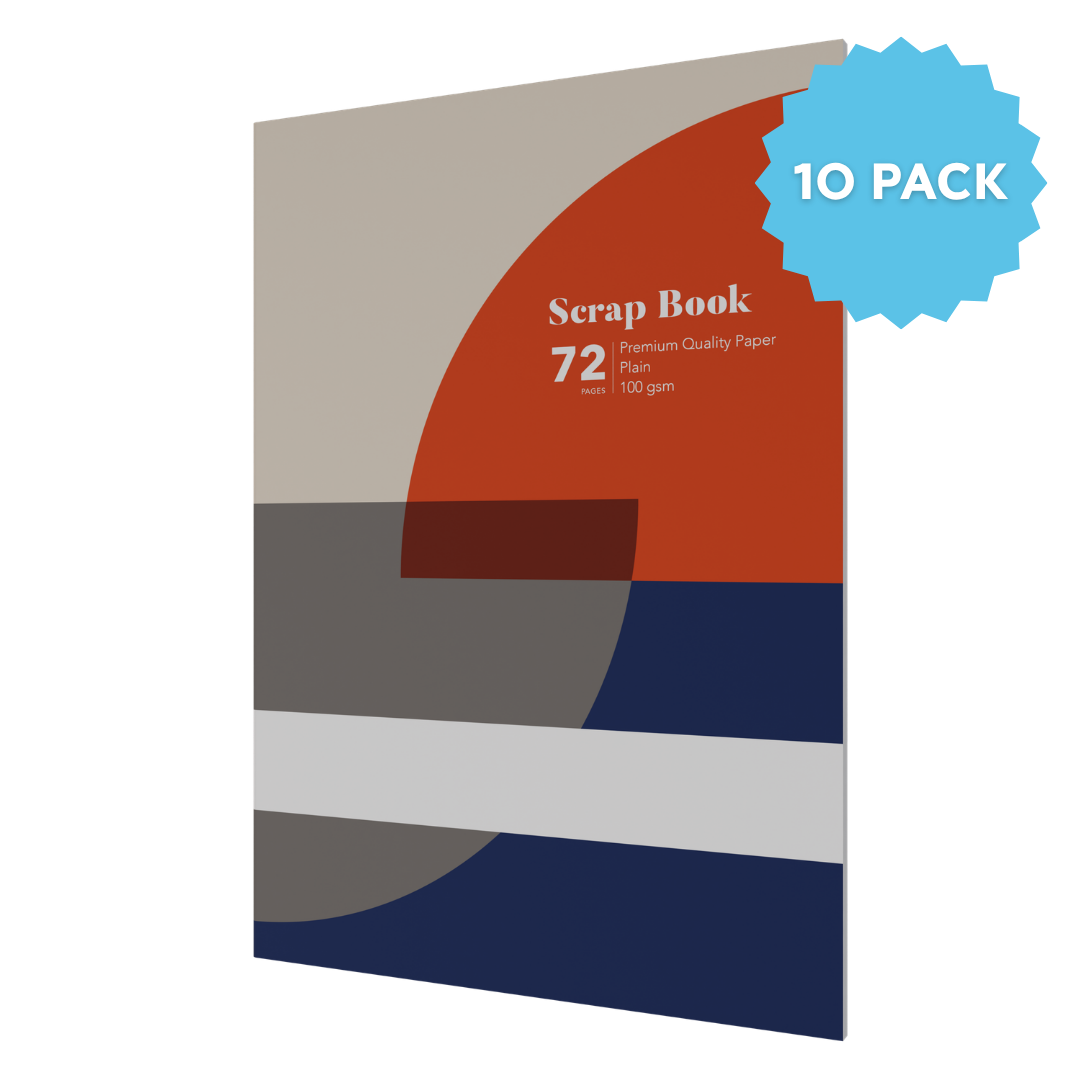 Blank Scrap Book (335 x 240mm) Casebound | Plain Layout / 72 Pages (Packs of 10) / 100 GSM - Collins Debden School Essentials