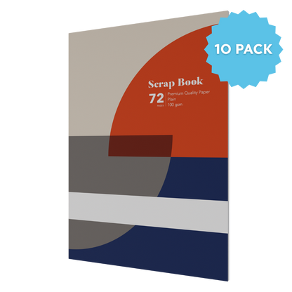 Blank Scrap Book (335 x 240mm) Casebound | Plain Layout / 72 Pages (Packs of 10) / 100 GSM - Collins Debden School Essentials