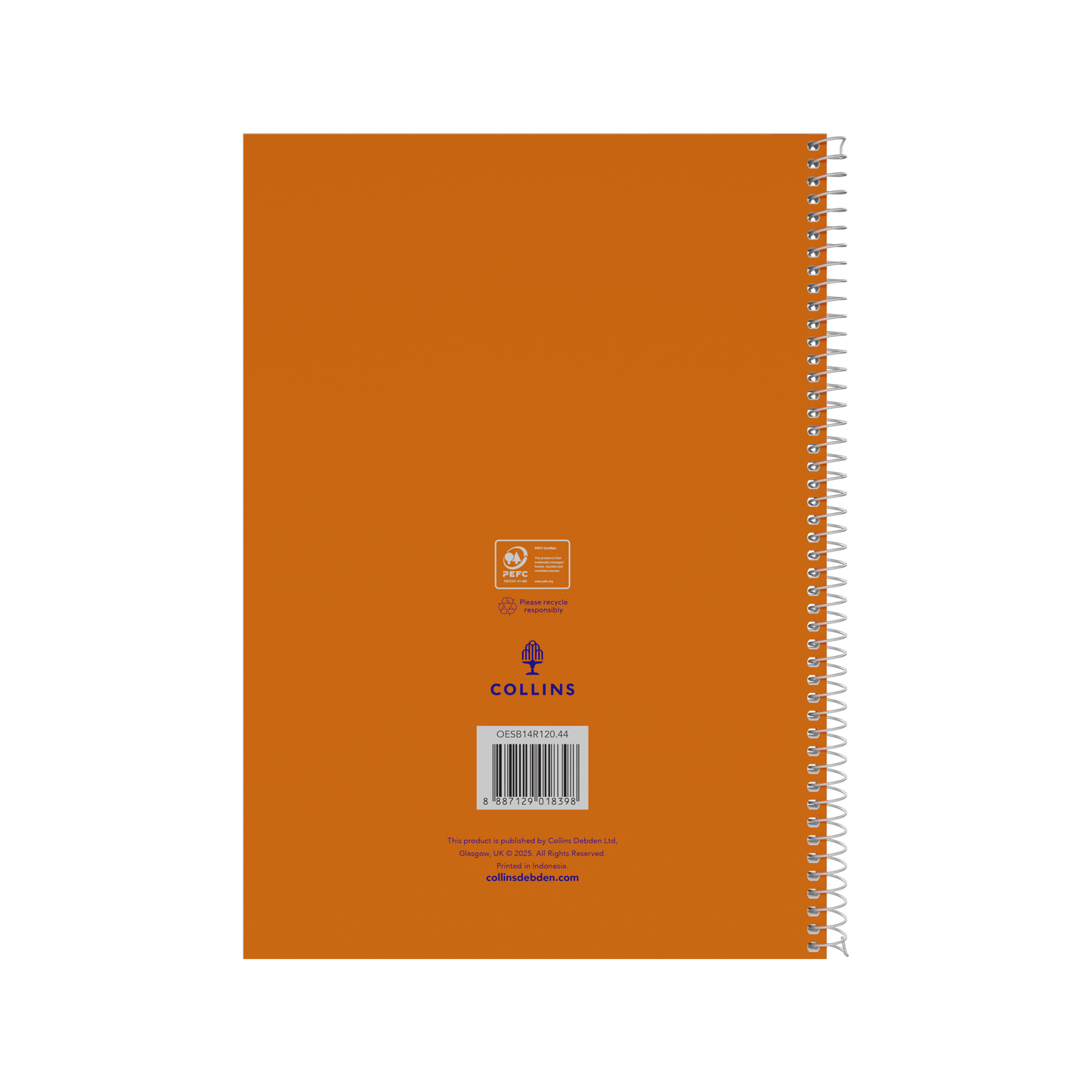 Collins A4 Spiral Bound Notebook – 120 Pages (Pack of 10) Orange