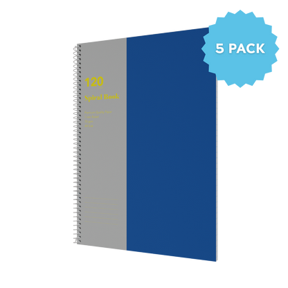 Lined Notebook A4 Spiral Bound | Ruled Layout / 120 Pages (Packs of 5) 7mm / 70 GSM - Collins Debden School Essentials