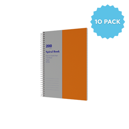 Lined Notebook A5 Spiral Bound | Ruled Layout / 200 Pages (Packs of 10) 7mm / 70 GSM - Collins Debden School Essentials