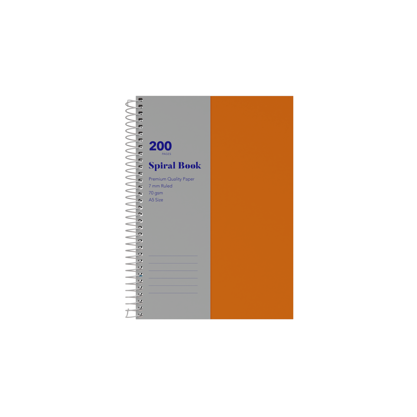 Collins A5 Spiral Bound Notebook – 200 Pages (Pack of 5) Orange