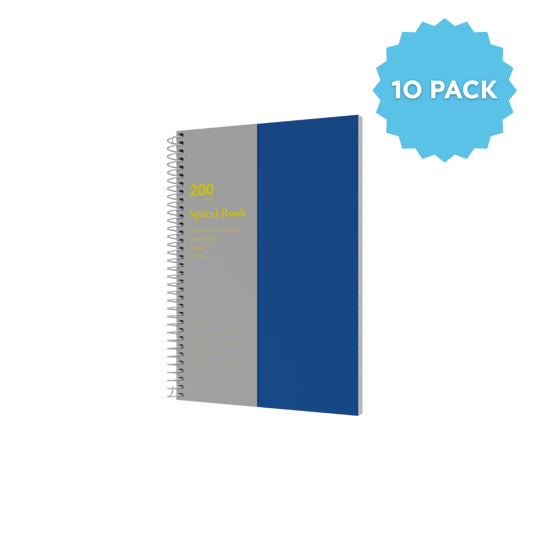 Lined Notebook A5 Spiral Bound | Ruled Layout / 200 Pages (Packs of 10) 7mm / 70 GSM - Collins Debden School Essentials